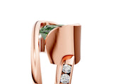 Rose gold Fancy Green Asscher Cut Solitaire Tension-Set Diamond Split Shank Ring_5