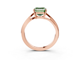 Rose gold Fancy Green Asscher  Cut Solitaire Twist Band Ring with Four-Prong Setting_21