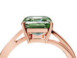 Rose gold Fancy Green Asscher  Cut Solitaire Twist Band Ring with Four-Prong Setting_22