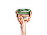 Rose gold Fancy Green Asscher  Cut Solitaire Twist Band Ring with Four-Prong Setting_23