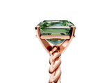 Rose gold Fancy Green Asscher  Cut Solitaire Twisted Band with Four-Prong Setting_34