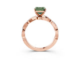 Rose gold Fancy Green Asscher Cut Solitaire Twisted Pave Band with Four-Prong Setting_6