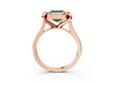 Rose gold Fancy Green Asscher  Diamond Cluster Halo Solitaire with Four-Prong Setting_26