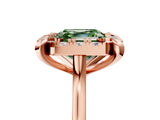 Rose gold Fancy Green Asscher  Diamond Cluster Halo Solitaire with Four-Prong Setting_28