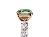 Rose gold Fancy Green Asscher  Diamond Pavé Band Solitaire with Four-Prong Setting_5