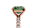 Rose gold Fancy Green Asscher  Diamond Pavé Band Solitaire with Four-Prong Setting_5