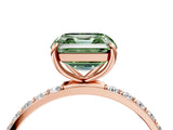 Rose gold Fancy Green Asscher  Diamond Pavé Band with Six-Prong Setting_19