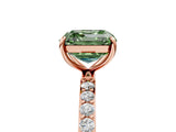 Rose gold Fancy Green Asscher  Diamond Pavé Band with Six-Prong Setting_20