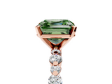 Rose gold Fancy Green Asscher  Diamond Prong Set Engagement Ring with Pave Band_22