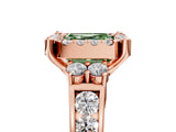 Rose gold Fancy Green Asscher  Halo Diamond Engagement Ring with Split Shank and Four-Prong Setting_27
