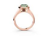 Rose gold Fancy Green Asscher  Halo Diamond Ring with Cathedral Band and Four-Prong Setting_48