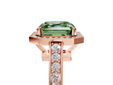 Rose gold Fancy Green Asscher  Halo Pavé Diamond Engagement Ring with Bezel Setting_5