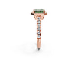 Rose gold Fancy Green Asscher  Halo Pavé Diamond Engagement Ring with Four-Prong Setting_33