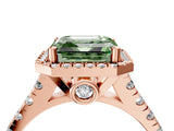 Rose gold Fancy Green Asscher  Halo Pavé Diamond Engagement Ring with Four-Prong Setting_35