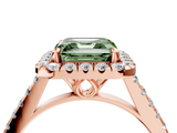 Rose gold Fancy Green Asscher  Halo Pavé Diamond Engagement Ring with Four-Prong Setting_7