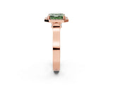 Rose gold Fancy Green Asscher  Halo Pave Split Shank Prong Setting Ring_28