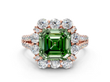 Rose gold Fancy Green Asscher  Halo Split Shank Diamond Engagement Ring with Pave Band and Four-Prong Setting_17