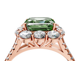 Rose gold Fancy Green Asscher  Halo Split Shank Diamond Engagement Ring with Pave Band and Four-Prong Setting_21
