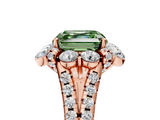 Rose gold Fancy Green Asscher  Halo Split Shank Diamond Engagement Ring with Pave Band and Four-Prong Setting_22