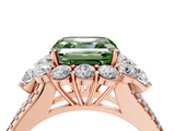 Rose gold Fancy Green Asscher  Halo Split Shank Diamond Engagement Ring with Prong Setting_22