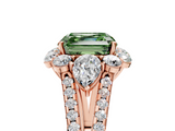 Rose gold Fancy Green Asscher  Halo Split Shank Diamond Engagement Ring with Prong Setting_23