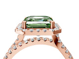 Rose gold Fancy Green Asscher  Halo Split Shank Diamond Ring with Pavé Setting_47