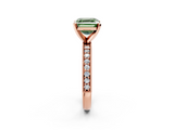 Rose gold Fancy Green Asscher  Milgrain Pave Diamond Engagement Ring with Four-Prong Setting_2