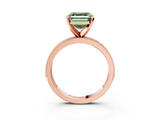 Rose gold Fancy Green Asscher  Milgrain Pave Diamond Engagement Ring with Four-Prong Setting_3