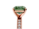 Rose gold Fancy Green Asscher  Milgrain Pave Diamond Engagement Ring with Four-Prong Setting_5