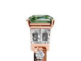 Rose gold Fancy Green Asscher  Solitaire Baguette Side Stone Channel Set Engagement Ring_5