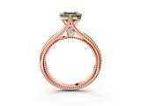 Rose gold Fancy Green Asscher  Solitaire Beaded Band Six-Prong Setting_3
