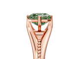 Rose gold Fancy Green Asscher  Solitaire Beaded Band Six-Prong Setting_5