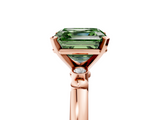 Rose gold Fancy Green Asscher  Solitaire Beaded Band with Four-Prong Setting_5