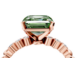 Rose gold Fancy Green Asscher  Solitaire Bezel Accent Diamond Engagement Ring with Beaded Band and Four-Prong Setting_4