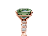 Rose gold Fancy Green Asscher  Solitaire Bezel Accent Diamond Engagement Ring with Beaded Band and Four-Prong Setting_5