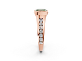 Rose gold Fancy Green Asscher  Solitaire Bezel-Set Diamond Ring with Channel-Set Band_18