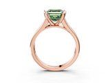 Rose gold Fancy Green Asscher  Solitaire Bezel-Set Diamond Ring with Channel-Set Band_19