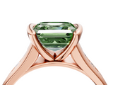 Rose gold Fancy Green Asscher  Solitaire Bezel-Set Diamond Ring with Channel-Set Band_20