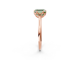 Rose gold Fancy Green Asscher  Solitaire Cathedral Diamond Ring with Six-Prong Setting_24