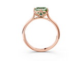 Rose gold Fancy Green Asscher  Solitaire Cathedral Diamond Ring with Six-Prong Setting_25