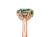 Rose gold Fancy Green Asscher  Solitaire Cathedral Diamond Ring with Six-Prong Setting_27