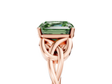Rose gold Fancy Green Asscher  Solitaire Celtic Knot Engagement Ring with Four-Prong Setting_5