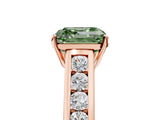 Rose gold Fancy Green Asscher  Solitaire Channel-Set Diamond Engagement Ring with Four-Prong Setting_34