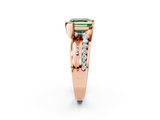 Rose gold Fancy Green Asscher  Solitaire Channel-Set Split Shank Ring with Tension Prong Setting_5