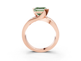 Rose gold Fancy Green Asscher  Solitaire Channel-Set Split Shank Ring with Tension Prong Setting_6