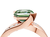 Rose gold Fancy Green Asscher  Solitaire Channel-Set Split Shank Ring with Tension Prong Setting_7