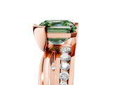Rose gold Fancy Green Asscher  Solitaire Channel-Set Split Shank Ring with Tension Prong Setting_8