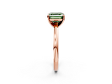 Rose gold Fancy Green Asscher  Solitaire Diamond Engagement Ring with Four-Prong Setting on a Classic Band_21