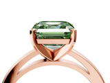 Rose gold Fancy Green Asscher  Solitaire Diamond Engagement Ring with Four-Prong Setting on a Classic Band_23