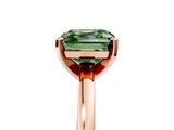 Rose gold Fancy Green Asscher  Solitaire Diamond Engagement Ring with Four-Prong Setting on a Classic Band_24